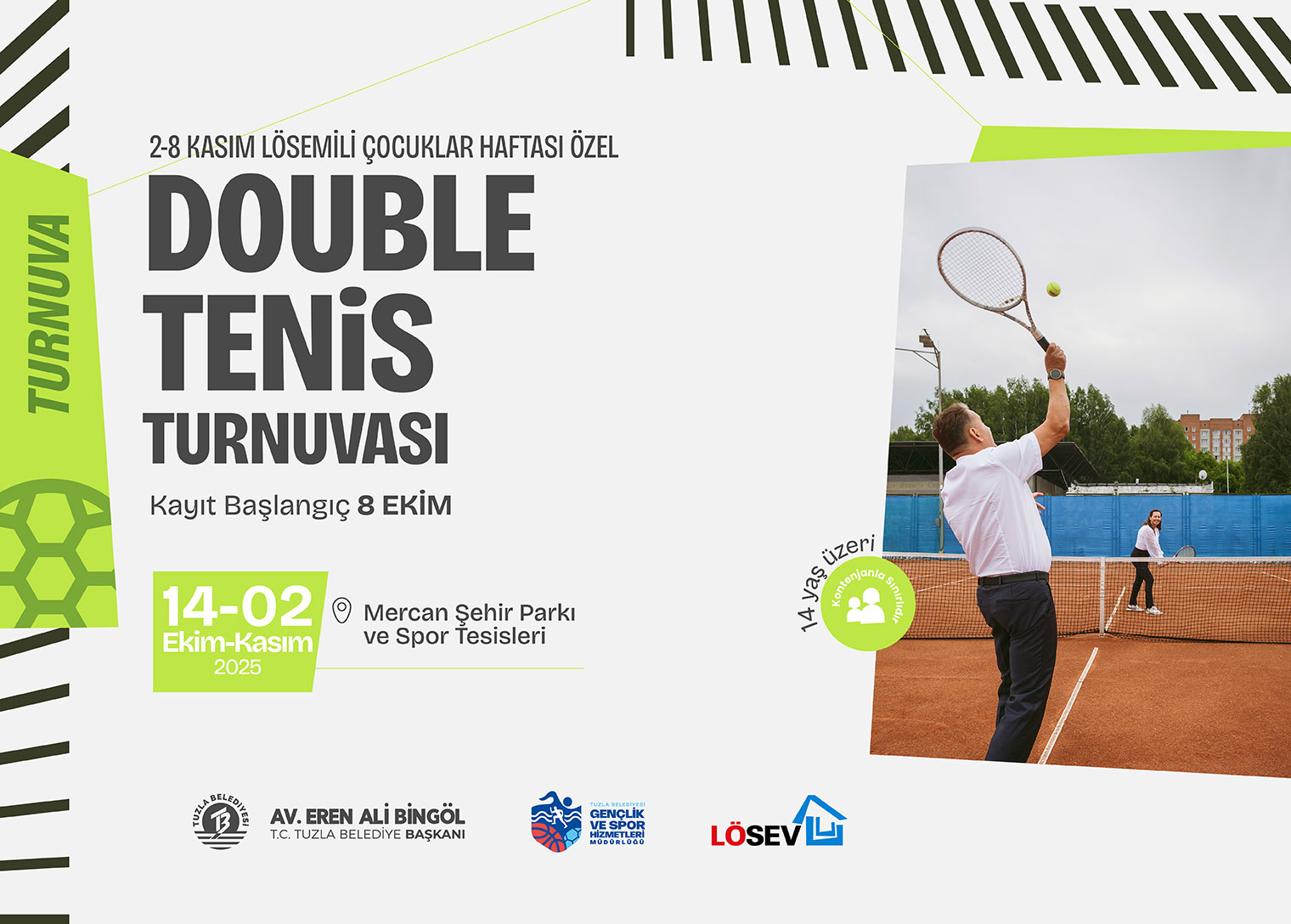 Tuzla’da tenis kortlarında lösemili çocuklar için mücadele