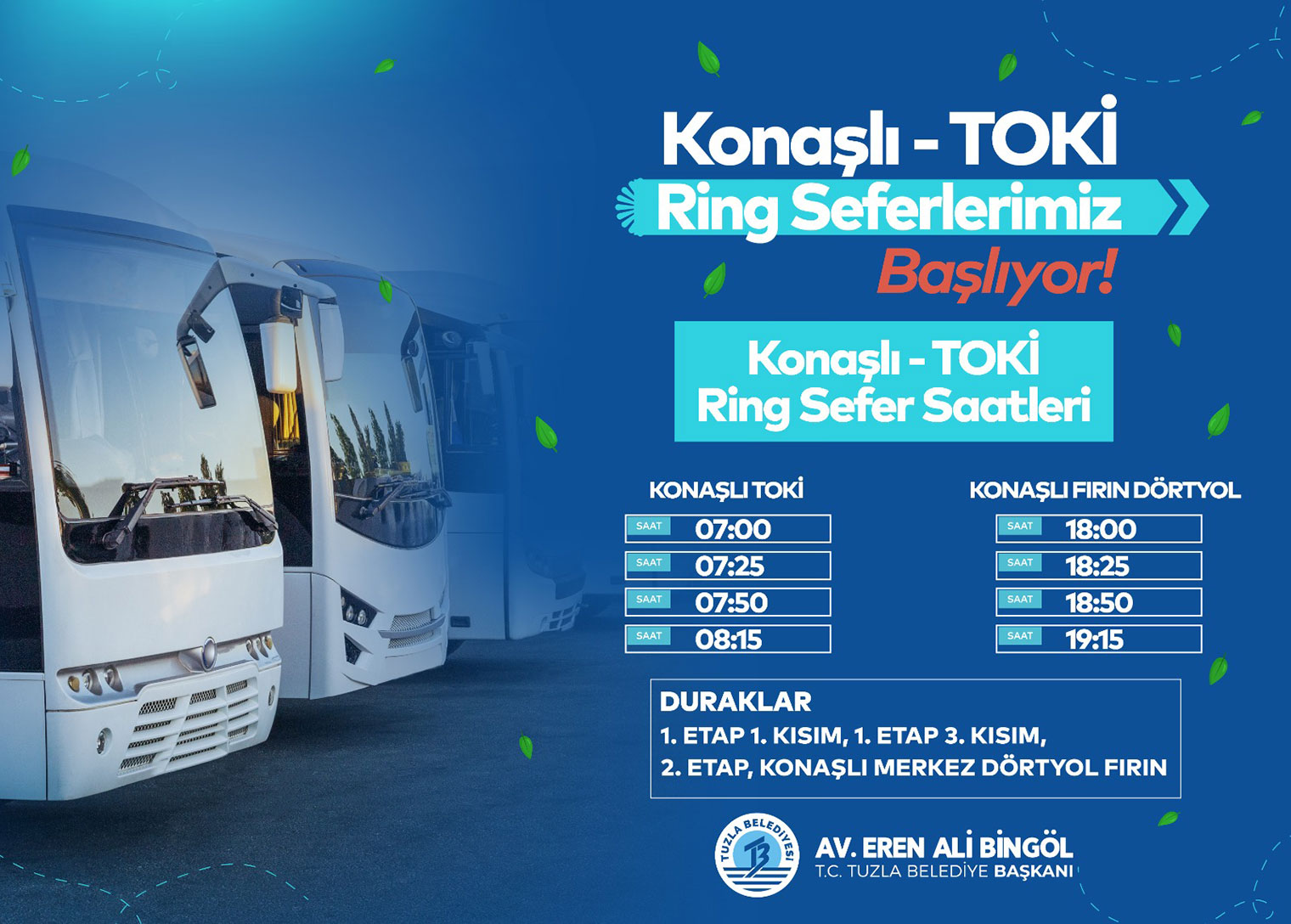 Tuzla Belediyesi’nden Konaşlı TOKİ ve çevresine ücretsiz ring hizmeti   