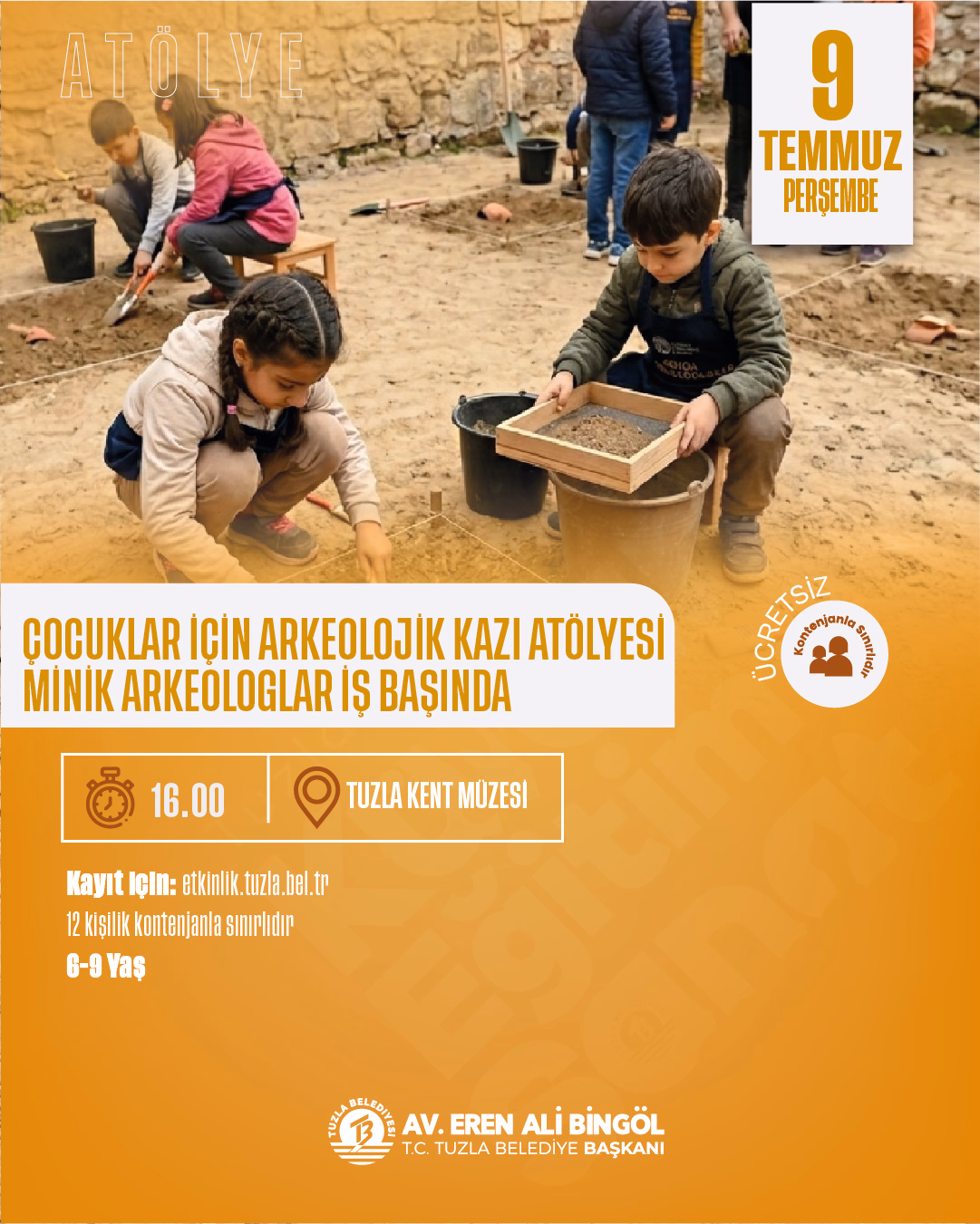 Çocuklar İçin Arkeolojik Kazı Atölyesi "Mini Arkeologlar İş Başında"