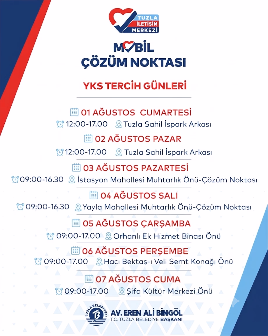 1-7 Ağustos 2026 TİM Mobil Çözüm Noktası