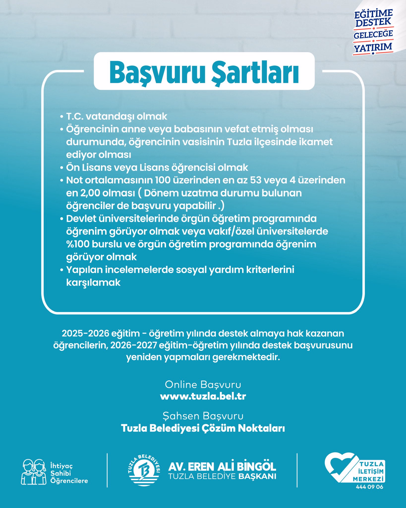 Tuzla Belediyesi’nden üniversiteli gençlerin ailelerine eğitim desteği - Görsel 2