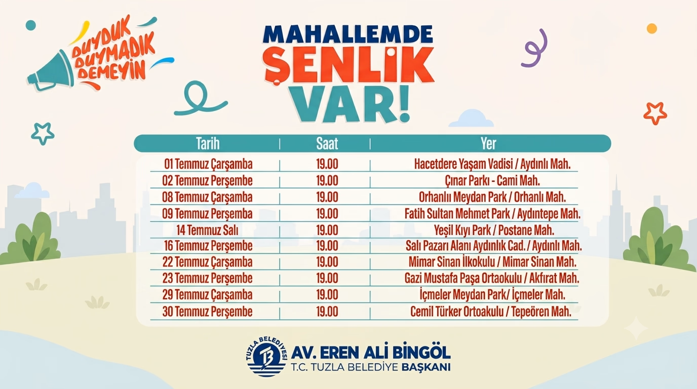 Tuzla’da “Mahallemde Şenlik Var!” coşkusu başlıyor