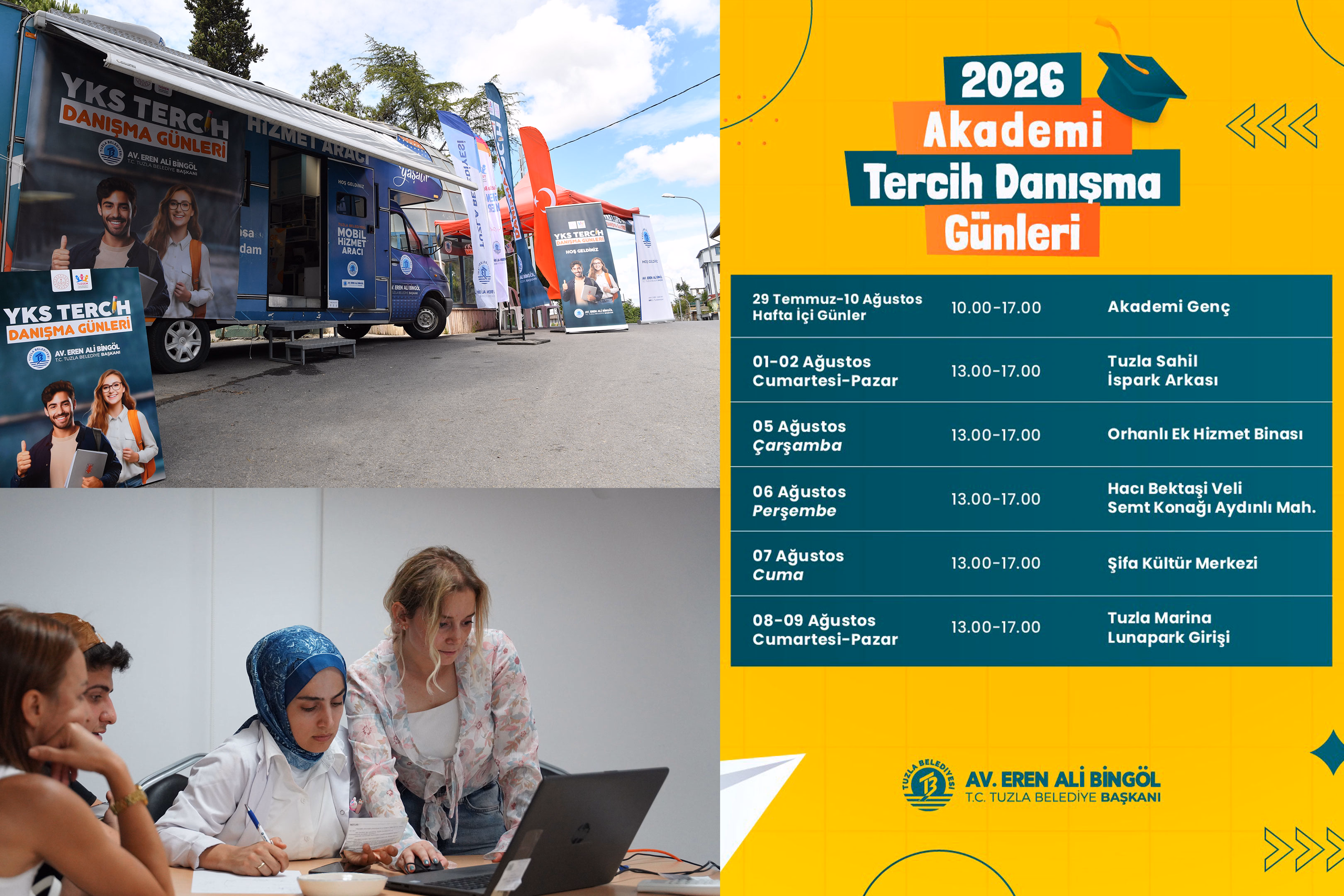 Tuzla Belediyesi 12 gün boyunca tercih danışma desteği verecek   